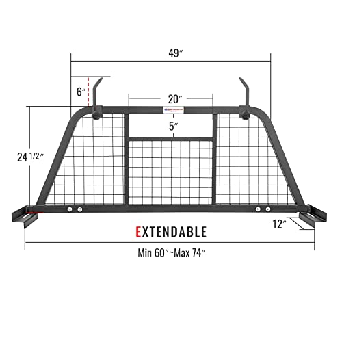 AA-Racks HX-501 Extendable Steel Pickup Truck Headache Rack