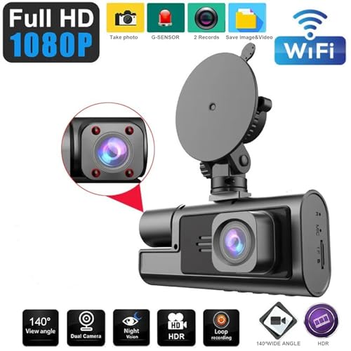 Upgrade Dual Lens Dash Cam with Night Vision/WiFi