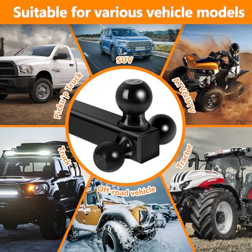 MaxxHaul Triple Ball Mount for Truck Hitch - Black