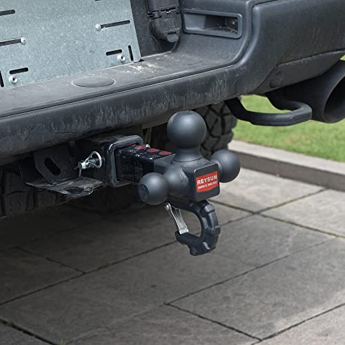 REYSUN Trailer Hitch Tri Ball Mount and Tow Hook