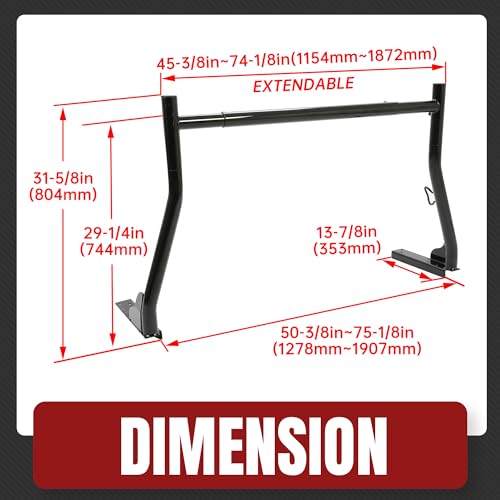 Universal Extendable Truck Bed Ladder Rack 800lbs Capacity