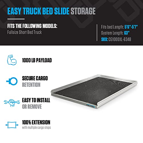 CargoGlide CG1000XL-6348: Truck Bed Cargo Slide - 1000 lbs