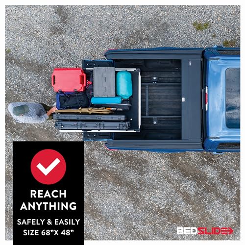 1000 lb Capacity Black Sliding Truck Bed Organizer