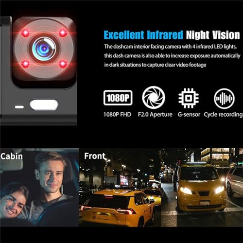 Upgrade Dual Lens Dash Cam with Night Vision/WiFi