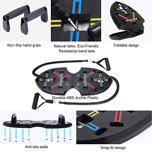 Multi-Functional Push Up Board with Resistance Bands