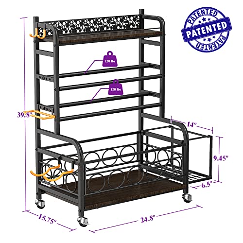 Dumbbell and Weight Storage Rack with Wheels