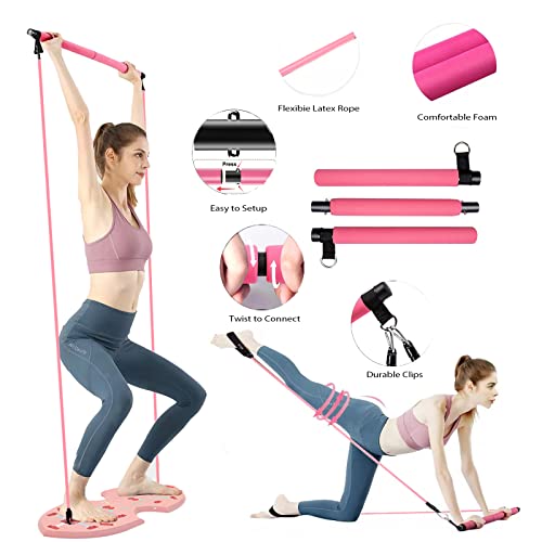 30-in-1 Portable Home Gym System for Body Shaping - Pink