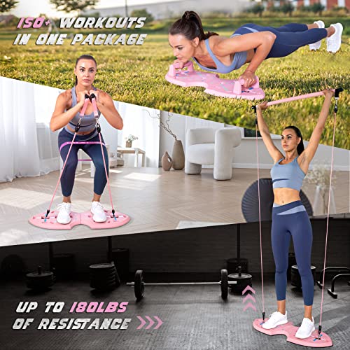 30-in-1 Portable Home Gym System for Body Shaping - Pink