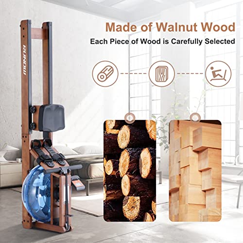 Walnut Water Rower with LCD Monitor