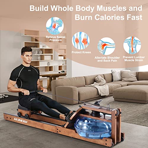 Walnut Water Rower with LCD Monitor