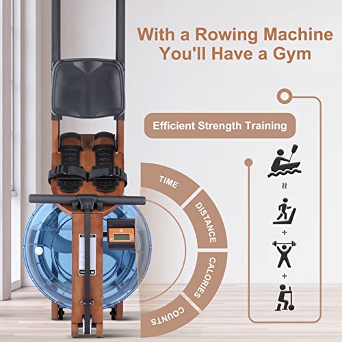Walnut Water Rower with LCD Monitor