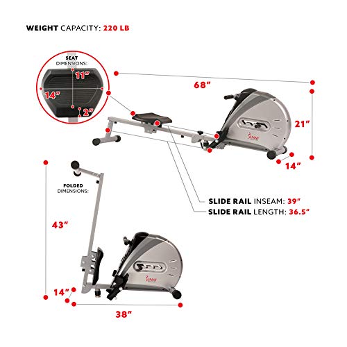 Fat-burning rowing machine with digital monitor - SF-RW5606