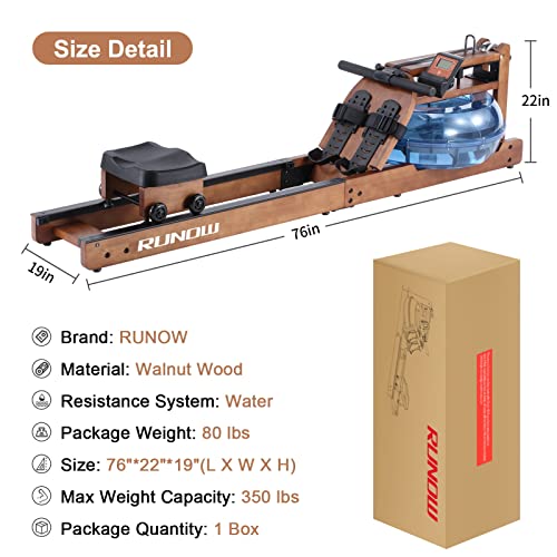 Walnut Water Rower with LCD Monitor