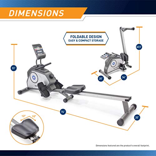 Foldable Magnetic Rowing Machine with 8 Levels Resistance