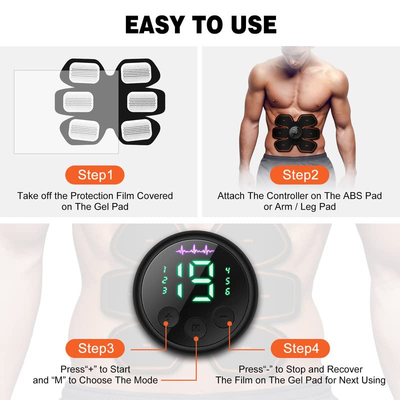 USB Rechargeable ABS Stimulator for Strength Training