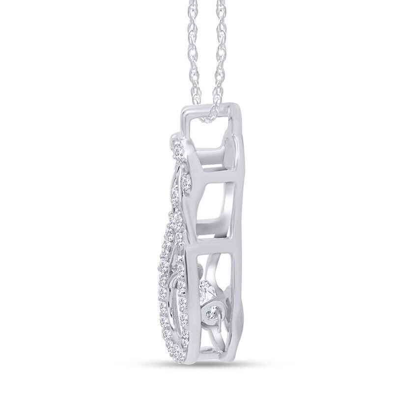 Interwoven Pendant Necklace with 1/4 Ct Diamond Gemstones