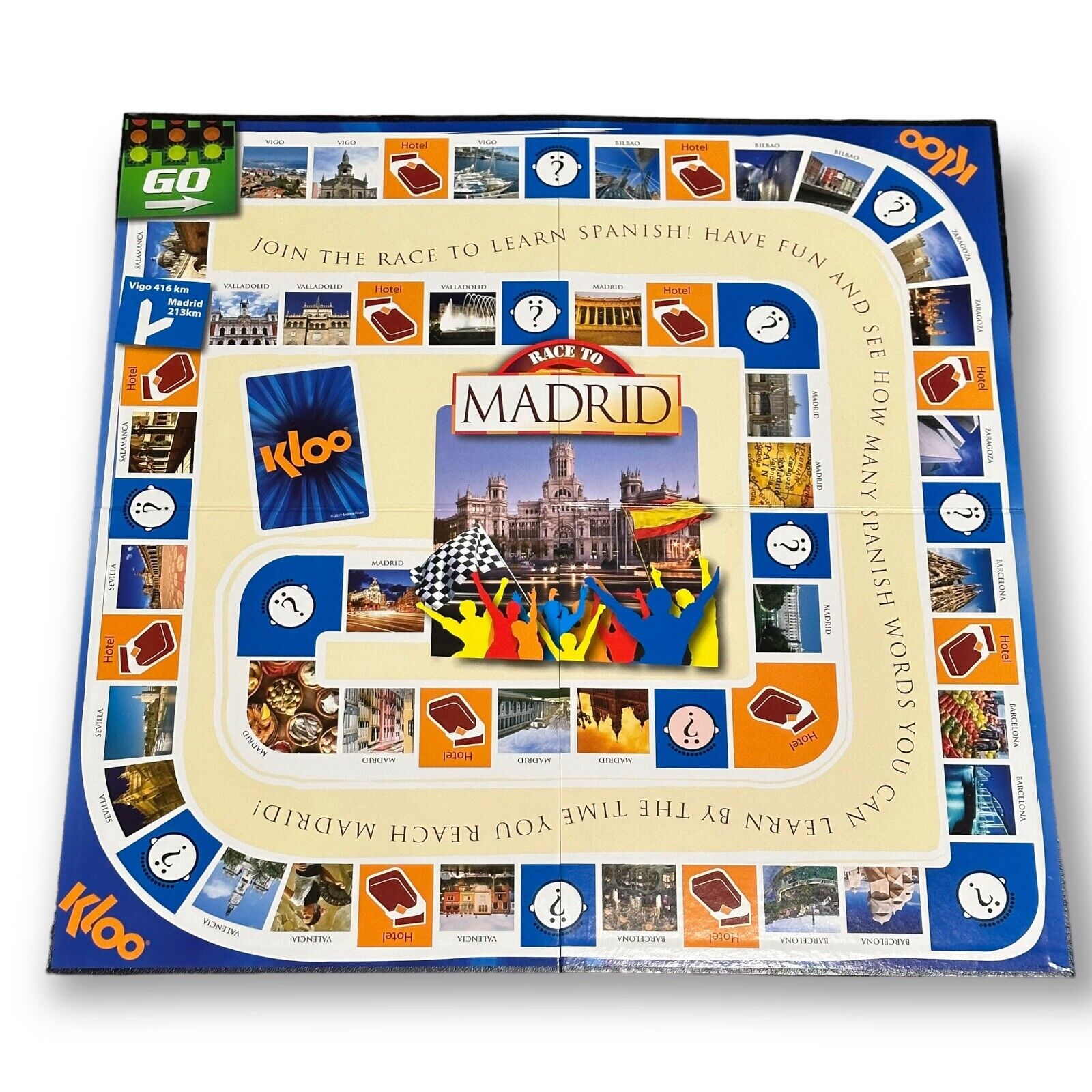 Fun Race to Madrid Spanish Board Game