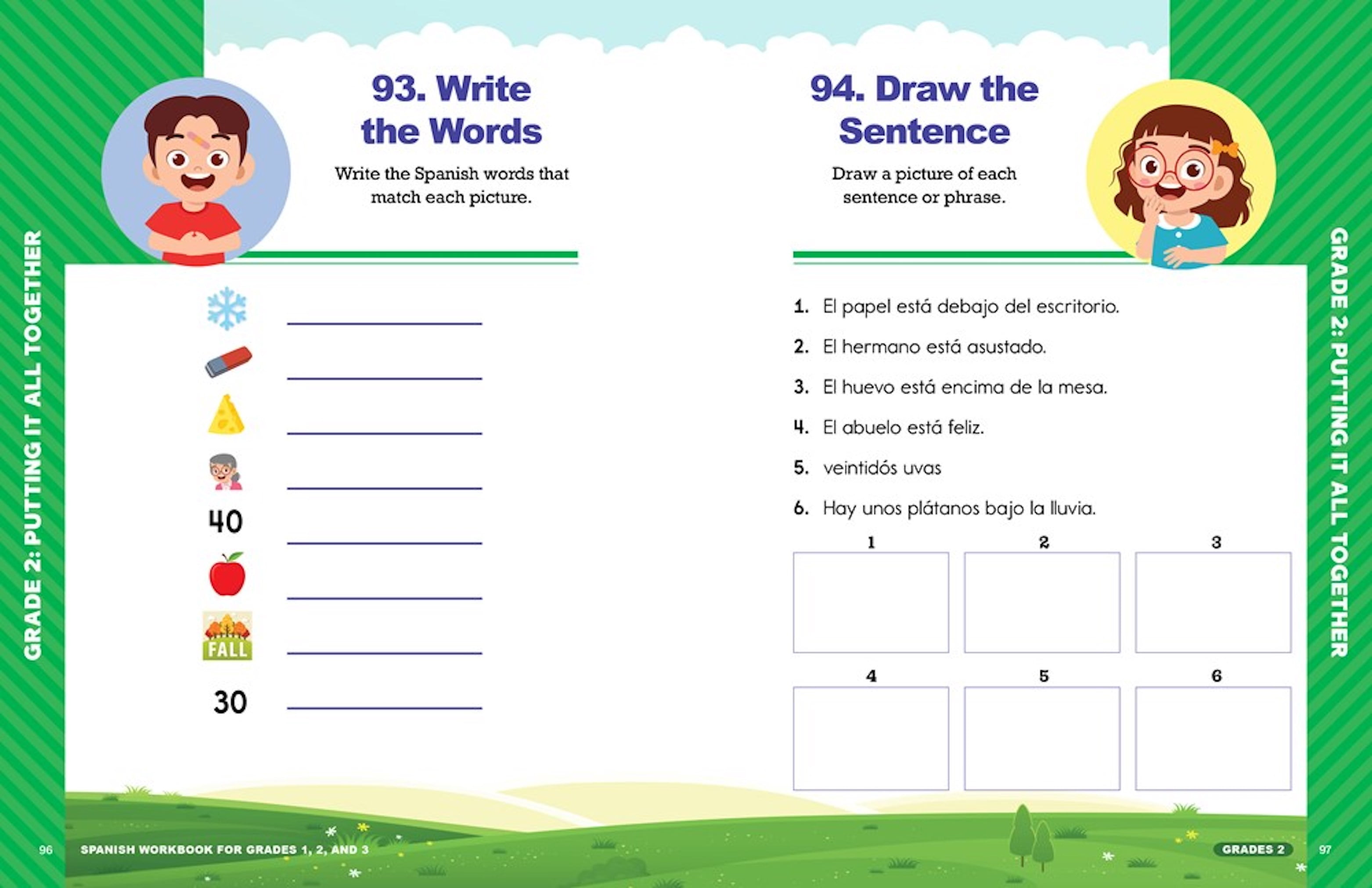 Spanish Workbook for Grades 1-3: 140+ Exercises for Kids