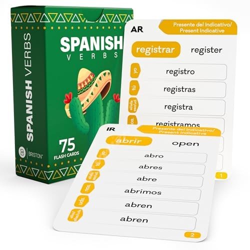 Spanish Verb Conjugation Flash Cards - 6 Tenses, 150 Verbs