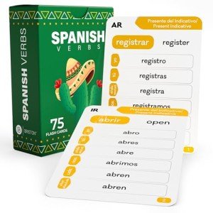 Spanish Verb Conjugation Flash Cards - 6 Tenses, 150 Verbs