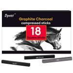Dyvicl Graphite Charcoal Sticks - Pack of 18
