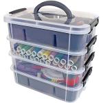 Stackable Art Supply Organizer with Trays - Gray