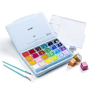 HIMI Gouache Paint Set with Brushes - 24 Colors
