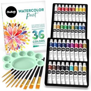Watercolor Paint Set - 36 Tubes & Brushes