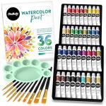 Watercolor Paint Set - 36 Tubes & Brushes