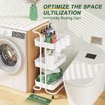 Multifunctional Rolling Art Cart with Hooks & Cups