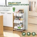 Multifunctional Rolling Art Cart with Hooks & Cups