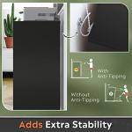 Black Wood Chest with Wheels and Drawers