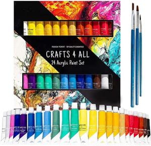 24 Premium Acrylic Paint Set for Multiple Surfaces