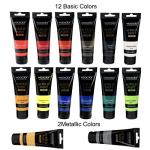 14 Color Acrylic Paint Set with Metallics