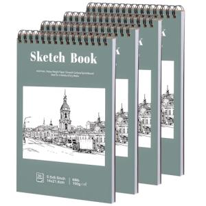 4 Pack Mini Sketchbooks - 5.5 x 8.5 Inches