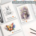 4 Pack Mini Sketchbooks - 5.5 x 8.5 Inches