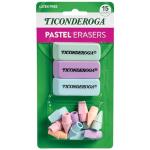Ticonderoga Pastel Color Erasers, 15 Pack