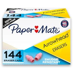 Pink Pearl Cap Erasers by Paper Mate, 144 Count