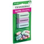 Ticonderoga Pastel Color Erasers, 15 Pack