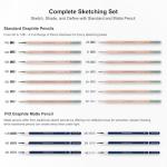 KALOUR 25-Piece Sketch Pencil Set for Artists