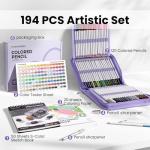 120 Soft Colored Pencils Set with Sketchbook Case