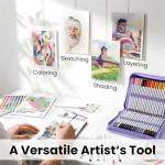 120 Soft Colored Pencils Set with Sketchbook Case