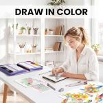 120 Soft Colored Pencils Set with Sketchbook Case