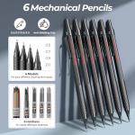 58-Piece Art Drawing Supplies Kit with Leather Case