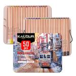 KALOUR 50-Color Pro Pastel Chalk Pencils Set