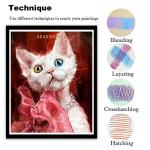 KALOUR 50-Color Pro Pastel Chalk Pencils Set