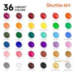 Shuttle Art 36-Color Acrylic Paint Set with Brushes