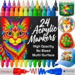 ARTISTRO 24 Dual-Tip Acrylic Paint Markers