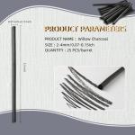 25 PCS Willow Charcoal Sticks for Artists