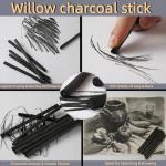 25 PCS Willow Charcoal Sticks for Artists